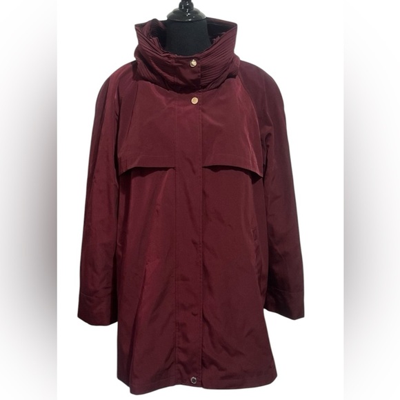 GALLERY Burgundy Hooded Coat/Jacket NWOT Size XL - Picture 1 of 12
